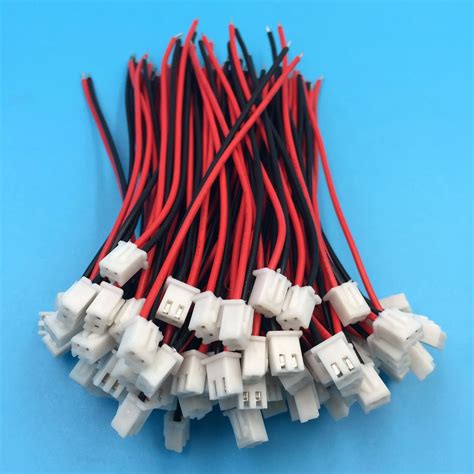 50PCS XH 2 54 JST Connector Plug Wire Cable 10cm Long 26AWG 2P Single