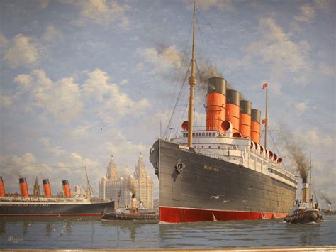 Maury And Lucy Painting By Kipfox32 Rms Mauretania Lusitania Cruise