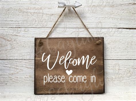 Welcome Please Come In Sign Welcome Front Door Wood Sign Etsy