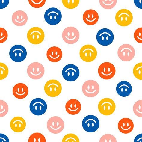 Premium Vector Colorful Smiley Face Seamless Pattern