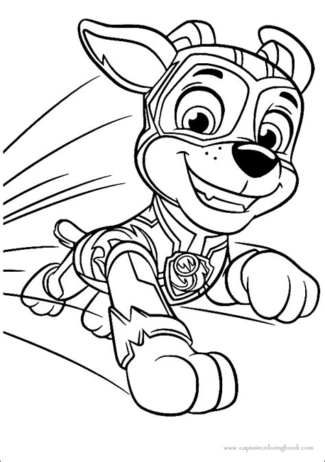 Paw Patrol Mighty Pups Chase Coloring Page Printable Images And