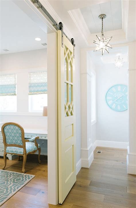 Eminence is a high performance, interior ceiling paint. Blue Ceiling Paint Color: Benjamin Moore Cool Breeze; door ...