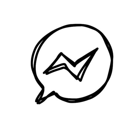 Premium Vector Facebook Chat App Icon Doodle Style Logo Social Media