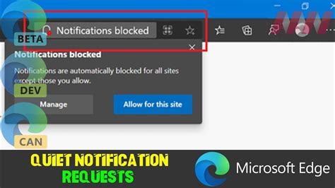 How To Enable Or Disable Quiet Notification Requests On Microsoft Edge