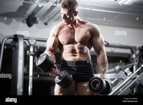 Gym Biceps Man Bodybuilder Barbells Hi Res Stock Photography And Images