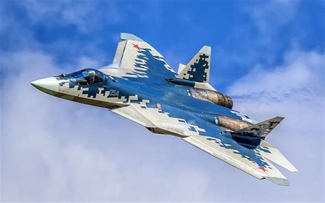 Download Wallpapers Su 57 Pak Fa Russian Jet Fighter Russian Air