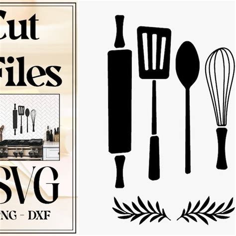 Whisk Spatula Rolling Pin Svg Etsy