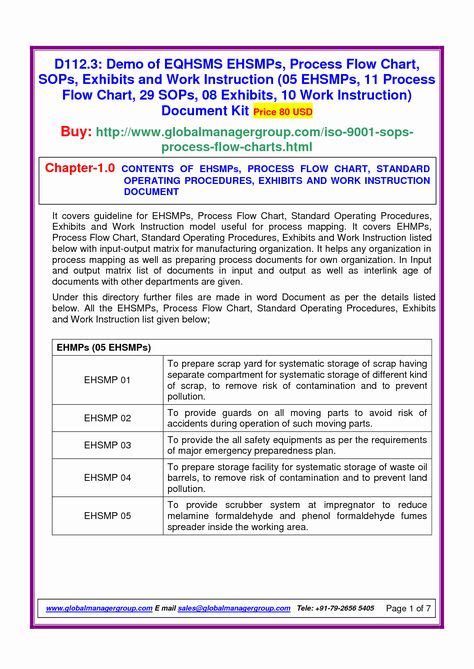 Iso 9001 Work Instruction Template Unique 27 Of Iso Standard Operating