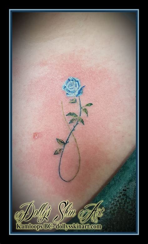 Beautiful and small rose tattoos for men and women with meaning and design images. small tiny blue green infinit rose tattoo colour kamloops ...