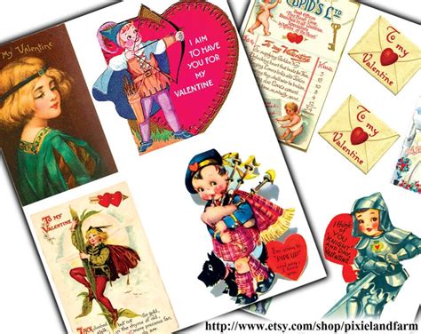 Medieval Valentine Vintage Printable Digital Download Etsy