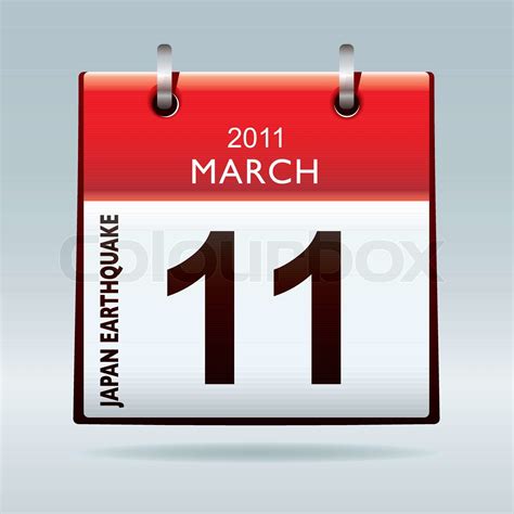 Dato Ikon Kalender Med Japan Jordskælv Og Tsunami Stock Vektor