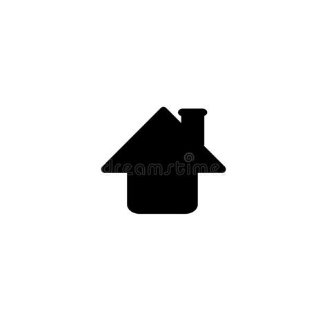 2d Black And White House Icon Button Illustration Stock Illustration