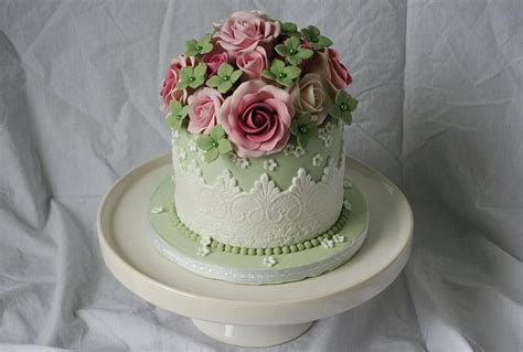 Vintage Birthday Cake Decorated Cake By Tamara Cakesdecor