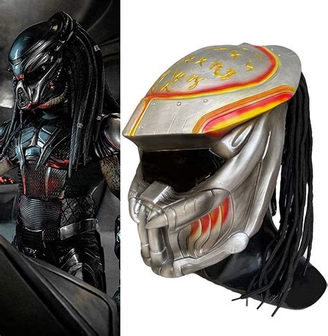 predator mask with dreads hair airsoft legion cs bb evil horror scary full head latex movie game