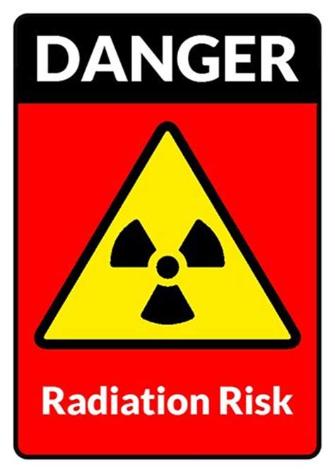 Warning Sign Danger Radiation Risk Safety Sign Self Adhesive Sticker