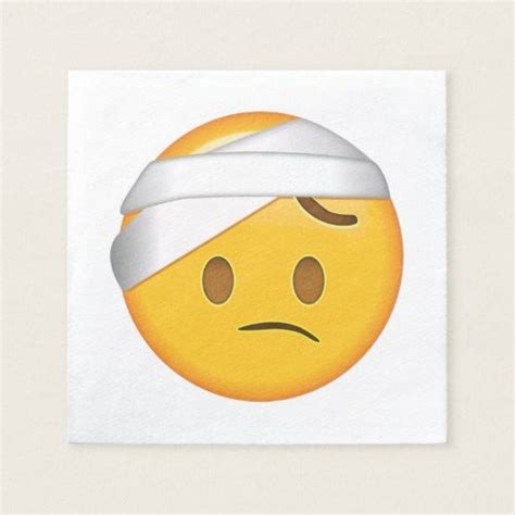 Face With Head Bandage Emoji Napkins Zazzle Emoji Personalized
