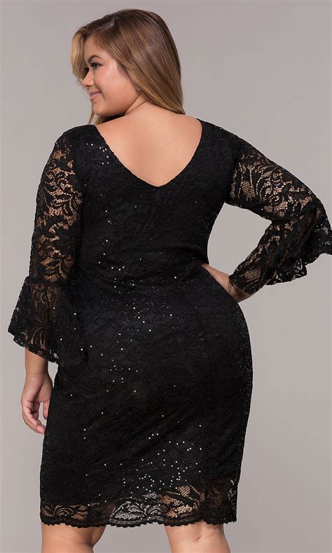 Maybe you would like to learn more about one of these? Sequin-Lace Knee-Length Plus-Size Black Party Dress