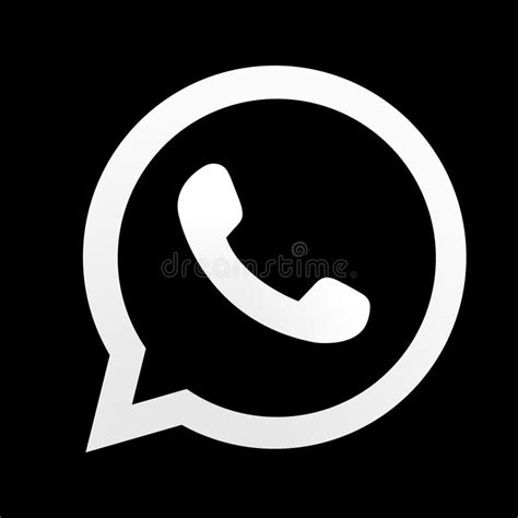 Icône De Logo Whatsapp Noir Et Blanc Image éditorial Illustration Du