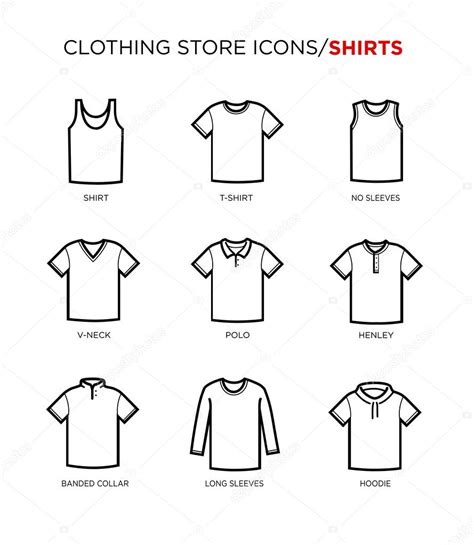 T Shirt Icon Set ⬇ Vector Image By © Turbodesign Vector Stock 109331794