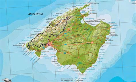 Mapa de Palma Mallorca - Mapa Físico, Geográfico, Político, turístico y