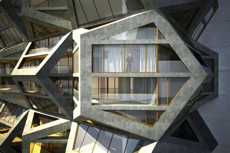 Hive Like Residential Platonian Tower Rises As Stacked Geometric
