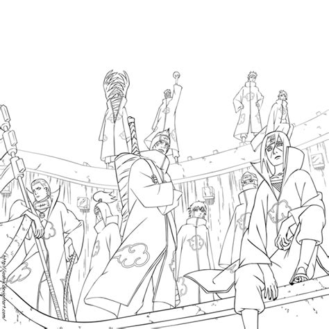 Please find your favorite coloring pages to download, print and color with your friends in your free time. akatsuki by ioshiklineart | Naruto painting, Naruto sketch ...
