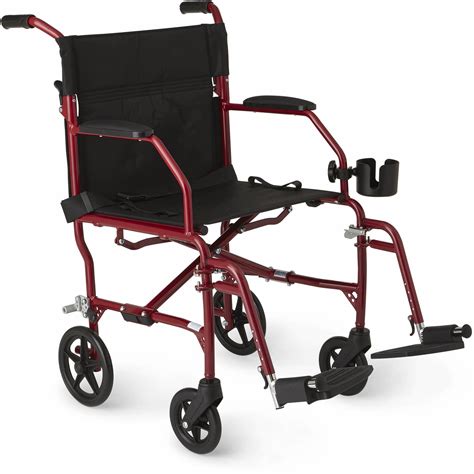 Medline Ultralight Transport Wheelchair, Folding Transport Chair