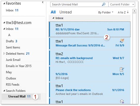 1.in the navigation pane, click the plus sign (+) next to search folders to display its subfolders. How to delete all unread emails in Outlook?