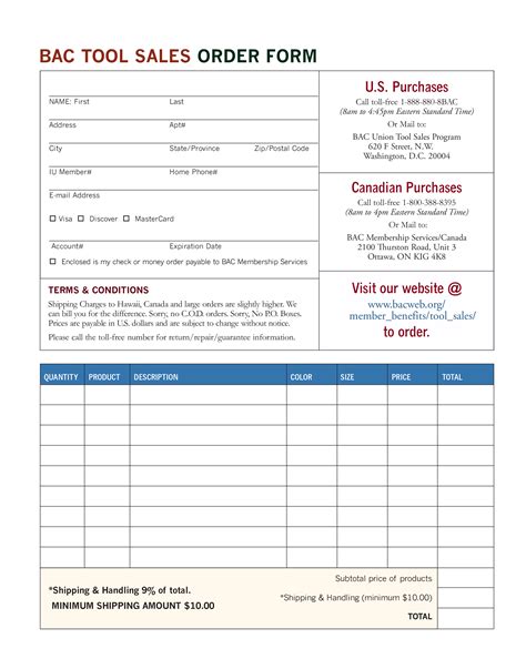Free Sales Order Form Template Excel Download