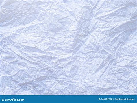 Flat Lay Close Up Texture Of Crumpled White Color Tissue Paper