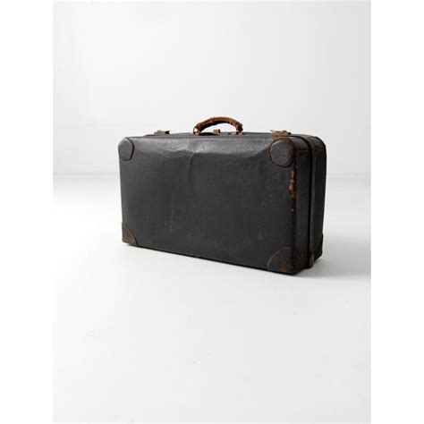 Vintage Black Leather Suitcase Chairish