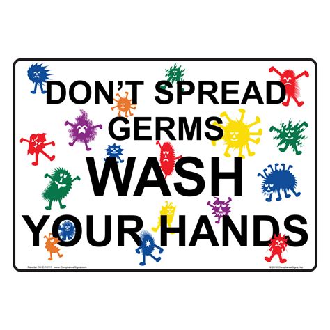 Dont Spread Germs Wash Your Hands Sign Nhe 13111 Hand Washing Hand Washing Poster Hygiene