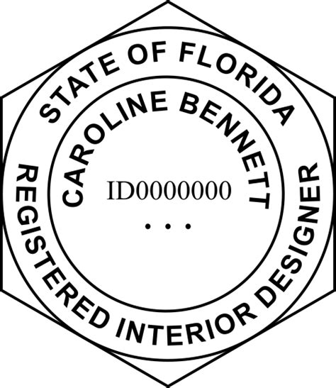 Florida Pre Inked Registered Interior Designer Stamp Winmark Stamp