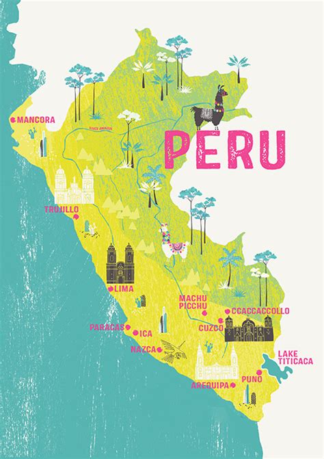 This valentine's day give them the only gift sure to take their breath away. peru-map-mel-smith-designs | Retro map, Peru map