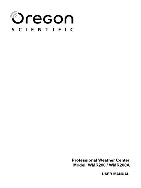 Oregon Scientific Wmr200 Professional Weather Station Pdf