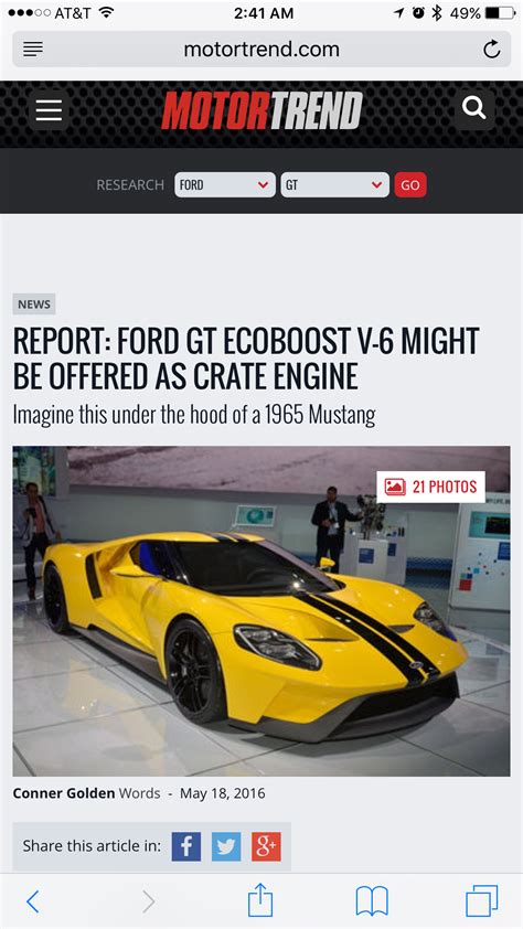 Ford Gt V6 Offered As Crate Engine Want In Your F150