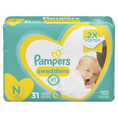 Pampers Swaddlers Soft And Absorbent Diapers Size N 31 Ct Walmart