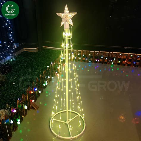 Multicolor Led Animated Tree Lightshow Lighted Cone Wire Artificial
