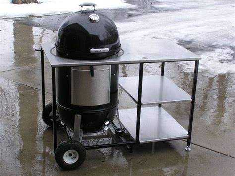 Stainless steel WSM cart | Custom bbq pits, Weber smokey mountain cart