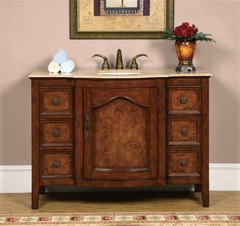 Select from two (2) cabinet color finish: 48 Inch Antique Two-Tone Single Sink Vanity UVSR070148