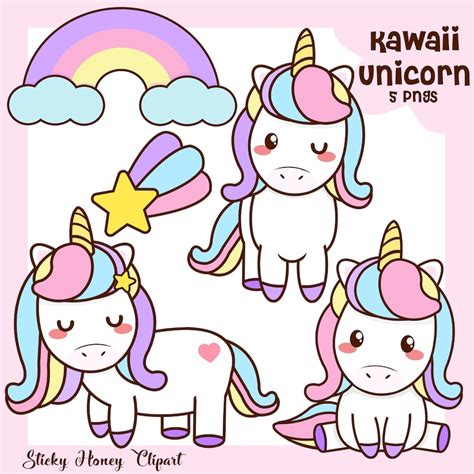 Unicorn Clipart Kawaii Unicorn Clipart Cute Unicorns Kawaii Unicorn