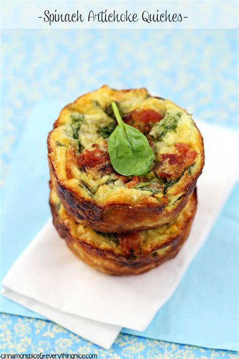 Spinach Artichoke Muffin Pan Quiches Recipe Just A Pinch Recipes