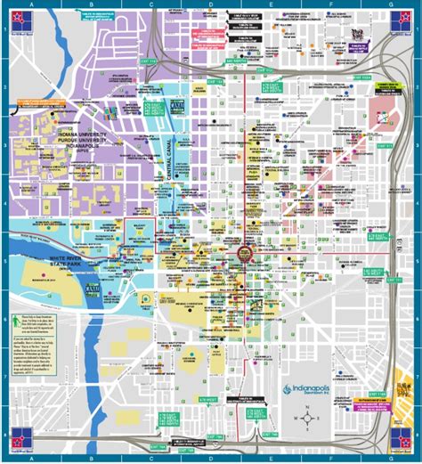 Downtown Indianapolis Street Map Indianapolis Religious Faiths