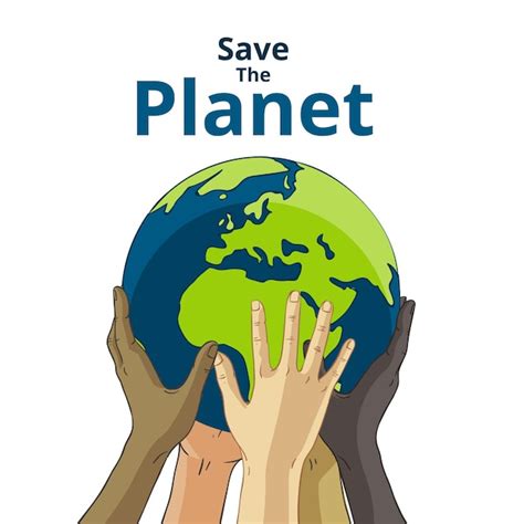 Save The Planet Concept With Hands Lifting The Earth Free Vector