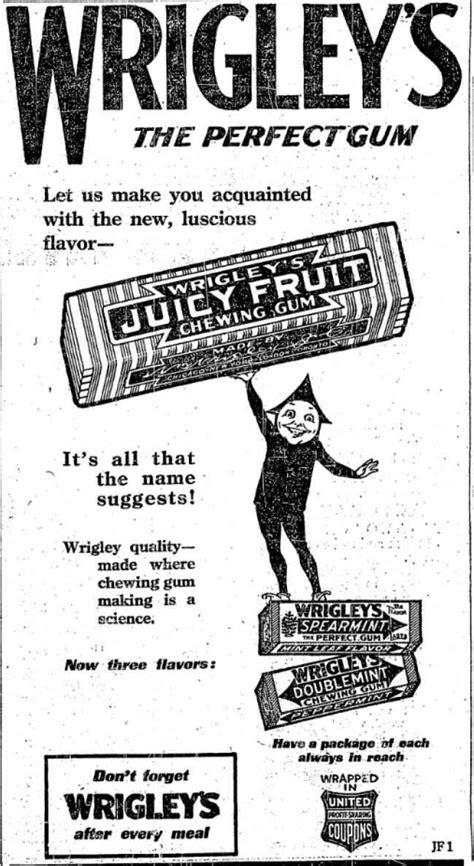 Oct 31 1916 Wrigleys Chewing Gum Begins Nationwide Advertising