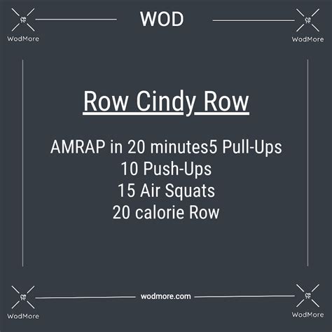 The Row Cindy Row Workout Crossfit Wod Wodmore