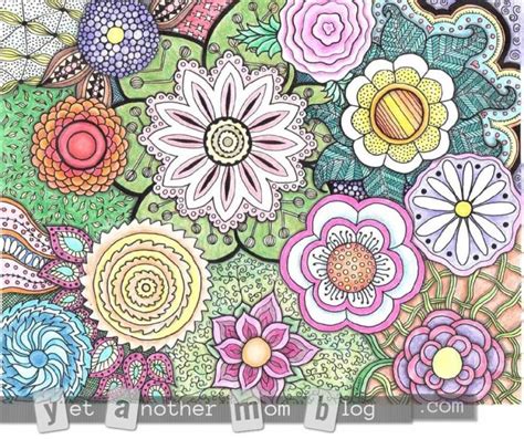 Adult coloring book flower design coloring book the imaginative illustrations feature patterns of graceful flowers. More Coloring Pages for Adults: Zentangle Flowers —Yet ...