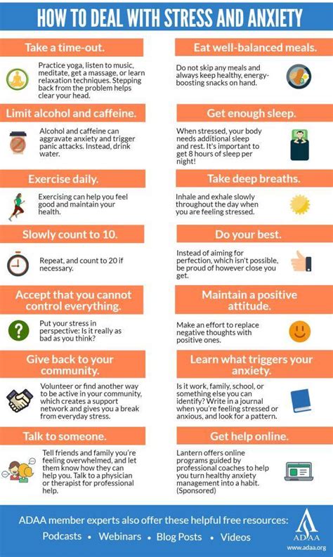Infographic Dealing With Stress And Anxiety