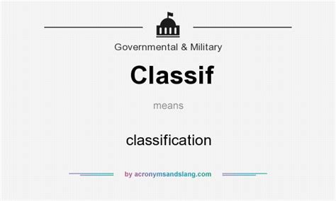 What does Classif mean? - Definition of Classif - Classif stands for ...