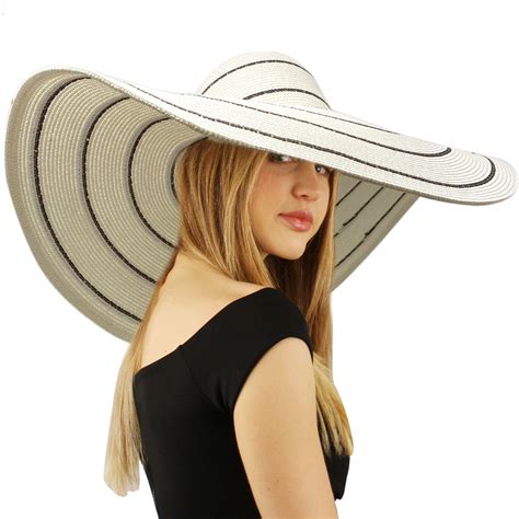 Womens Hats Womens Accessories Striped Wide Brim Floppy Summer Sun Beach Hat Derby Vacation